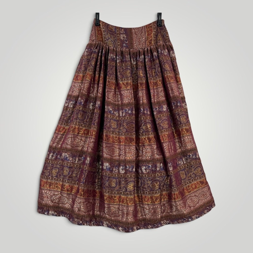 David Meister Skirt‎ Womens 6 Paisley Brocade Full Flare Formal Boho